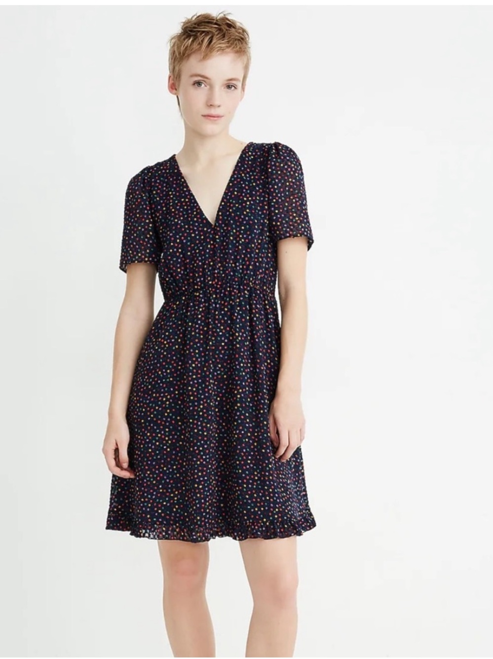 Madewell Ruffle Hem Confetti Dot Dress